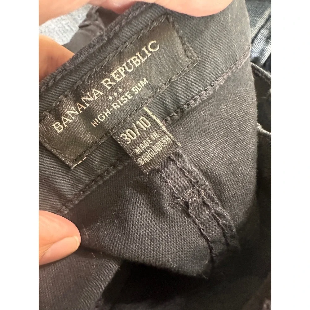 Banana Republic‎ Womens High Rise Slim Cargo Jean Black Utility Denim Size 30/10